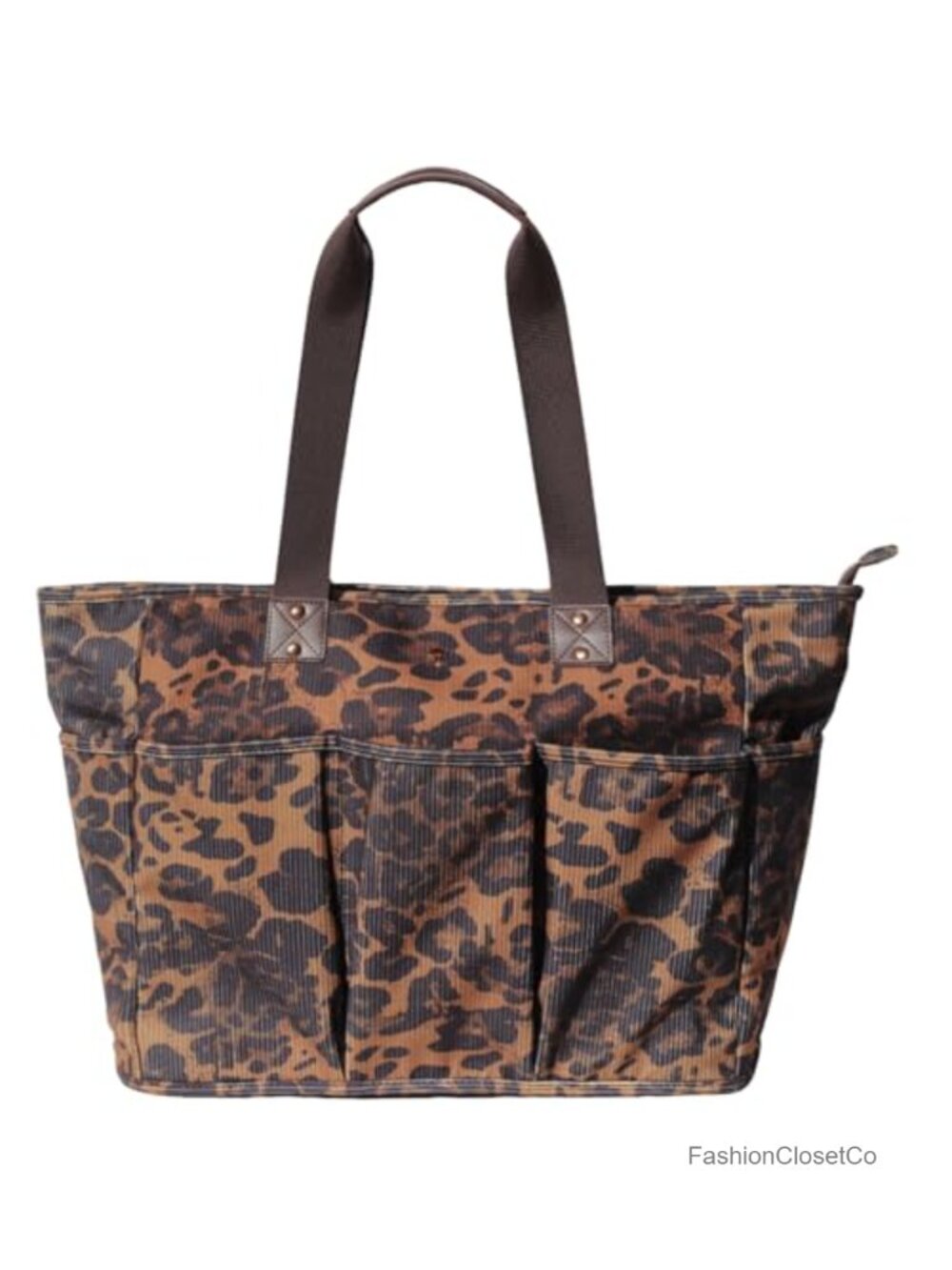 Corduroy Weekender Tote with Trolley Sleeve Travel Duffle Bag